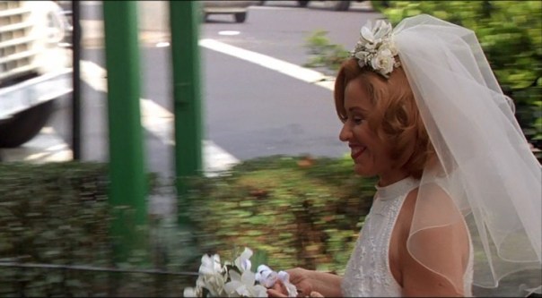 The bride on her way to the alter.